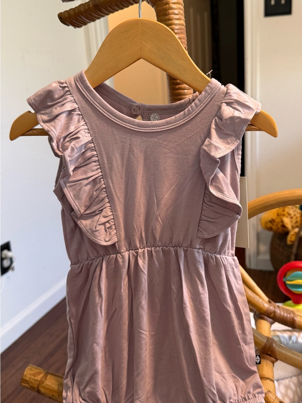 Kyte BABY Mauve Ruffle Sleeve Dress